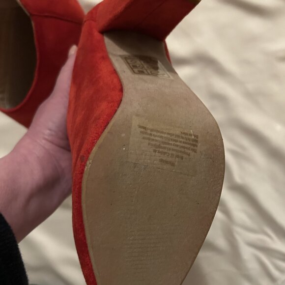 Red Suede High Heeled Ankle Boots - Size 8 - Maker's - Picture 8 of 10